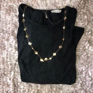 Black open back tank